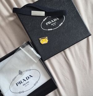 Prada Accessory Metal Yellow Robot Charm Proof Of Purchase Original Box